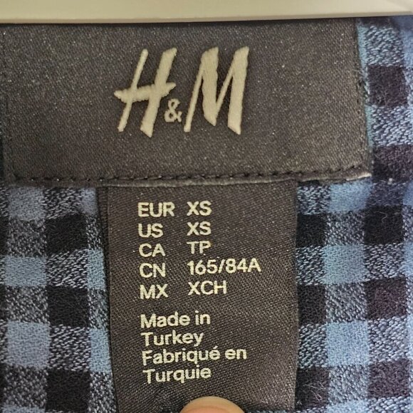 Men's Long sleeve Button Up Shirt Plaid, H&M, Size XS - Picture 7 of 10